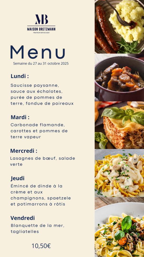 Plats du jour de la semaine et plat végétarien ainsi que les prix et formules Plats du jour de la semaine et plat végétarien ainsi que les prix et formules