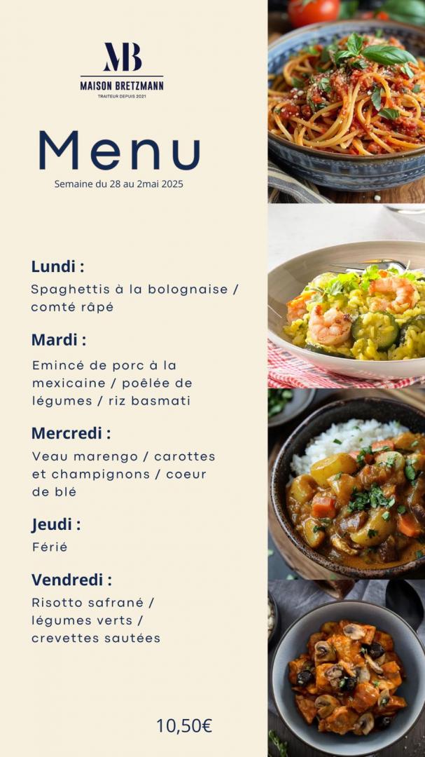 Plats du jour de la semaine et plat végétarien ainsi que les prix et formules Plats du jour de la semaine et plat végétarien ainsi que les prix et formules