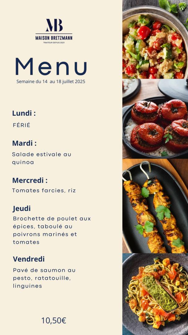 Plats du jour de la semaine et plat végétarien ainsi que les prix et formules Plats du jour de la semaine et plat végétarien ainsi que les prix et formules